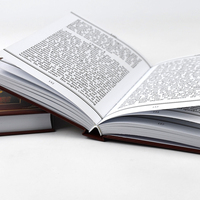 Livre relié personnalisé de luxe noir et blanc avec couverture en feuille d'or, romans, Bibles, impression de livres avec marque-page