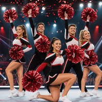 Pompons de cheerleading personnalisés imprimés avec le nom de l'équipe et une poignée à deux trous pour les matchs de basketball