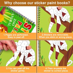 Autocollant peinture livres dinosaure Animal, autocollant artisanat pour les âges 4-8 pour la salle de classe, jouets éducatifs pour les enfants apprenant - Product Image 6