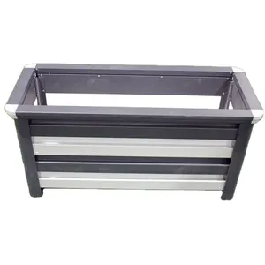 Grote Outdoor Openbare Metalen Rechthoekige Aluminium Planter Box Met Bank