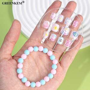 Juego de Uñas Autoadhesivas con Pulsera, Orejas de Conejo de Dibujos Animados Coloridos, Juego de Uñas para Niños, Prensa <span class=keywords><strong>en</strong></span> Uñas, 12 Unidades, Nuevo - Product Image 6