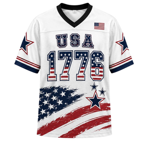 Maglia sportiva degli EE. UU. USA 1776 – Maglietta da calcio bianca con stelle e strisce della bandiera - Product Image 1
