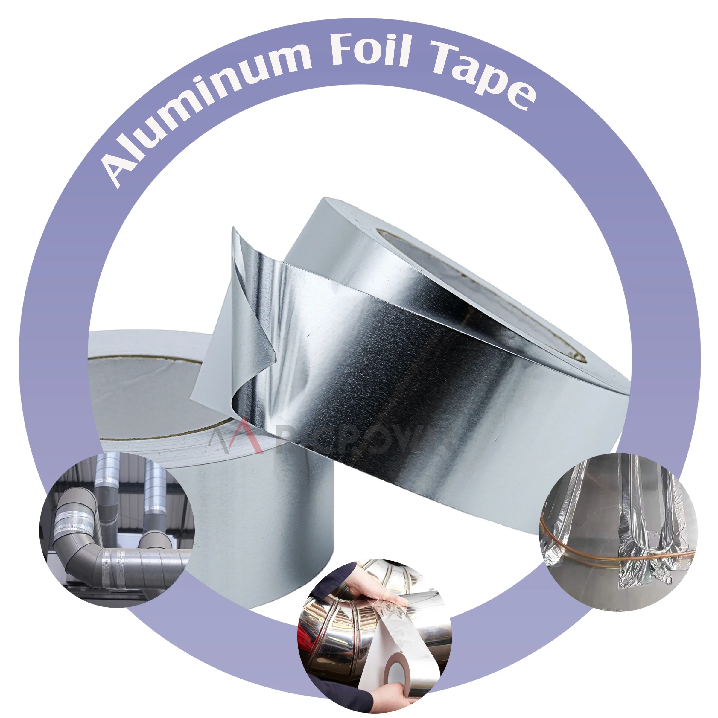 Plester perekat aluminium Foil HVAC Ideal untuk penyegelan penambal panas dan dingin HVAC lakban pipa Foil