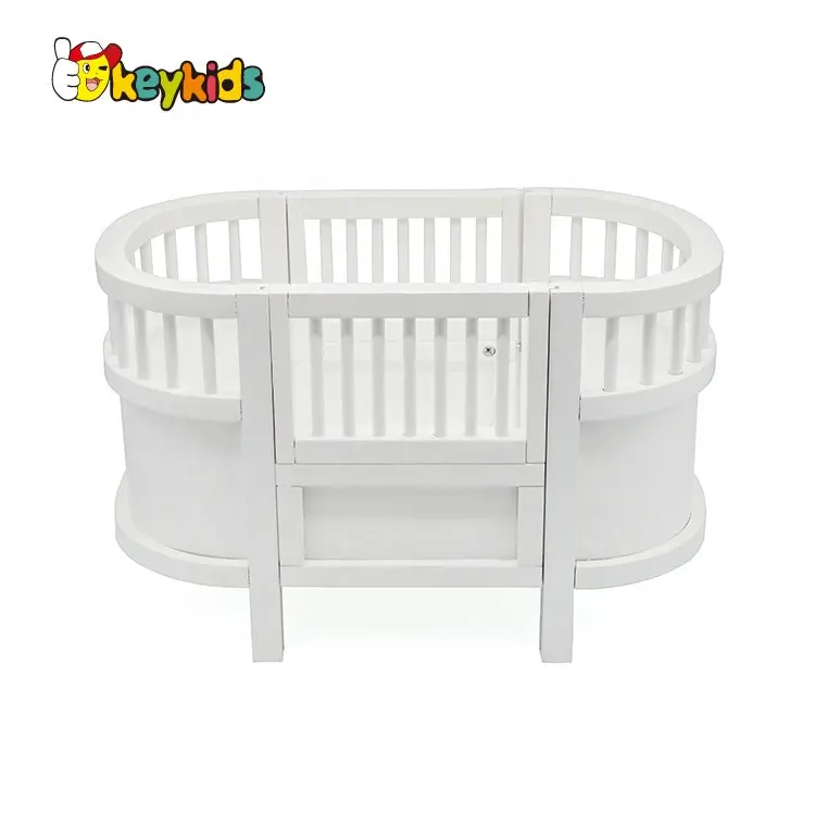 Pretend play furniture toys wooden doll crib for children 3+ W06B094