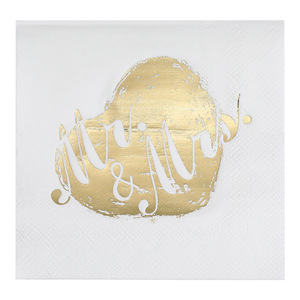 Custom Gold Stamped Napkins 250mm Square Three Layer Printed Wedding Party Paper Napkins - Product Image 5