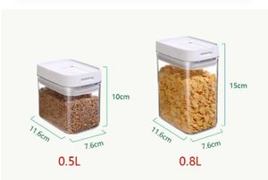 Conteneur de stockage alimentaire à ouverture facile, boîte en PP pour riz, sucre, farine, protéines en poudre, organisateur de garde-manger, préservation de la fraîcheur - Product Image 5