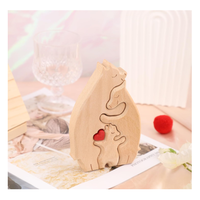 Figurines en bois sculptées à la main, Art moderne, Sculpture en bois durable, Ours Anima, Ours en puzzle, Ours en famille, Cadeaux, Magasins
