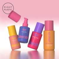 Bouteille en plastique PET RCP avec bouchon électrolytique, 120/150 ml, ronde et épaisse, pour sérum cosmétique, brume corporelle, lotion, gel, flacon pompe
