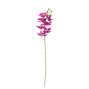 55cm Tall 7 Heads Single Stem Artificial Butterfly Orchids Real Touch Silk Fabric Flowers for other wedding home decoration