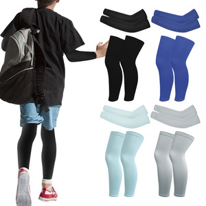 Summer Breathable Sun Protection <b>Arm</b> And Leg Sleeves For Kids Outdoor Cycling Unisex Anti Uv Quick Dry Sweat Wicking Ice Silk - Product Image 1