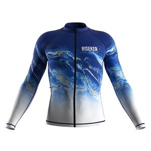 Rashguard à manches longues zippé, protection UV, extensible dans 4 directions, coutures anti-frottement pour le surf, la plongée et le snorkeling - Product Image 1