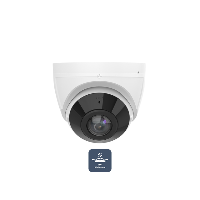 AI 4K 8MP PoE IP Fisheye 180° Panoramic Ultra Wide Viewing Angle Turret Dome Security Camera Outdoor 120dB WDR Built-in Mic.