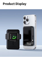 Power Bank Magnetik Nirkabel PD20W 10000mAh Ultra Tipis Portabel dengan Kabel Micro USB Pengisian Cepat untuk Jam Tangan dan iPhone