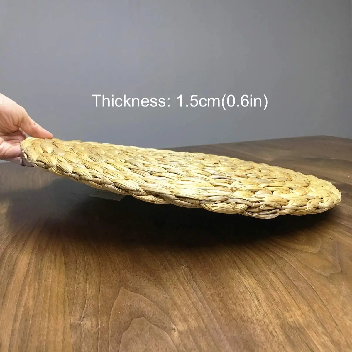Round Woven Placemats Water hyacinth Place Mats and Coaster Set Braided Rattan Charger Plates for Wedding Kitchen Dining Table