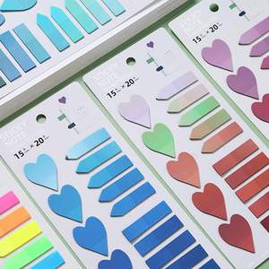 300-sheet Multicolor Mixed Set Heart-shaped Strip Self-adhesive Sticky Note Labels <b>Memo</b> <b>Pads</b> for Office/school Document - Product Image 6