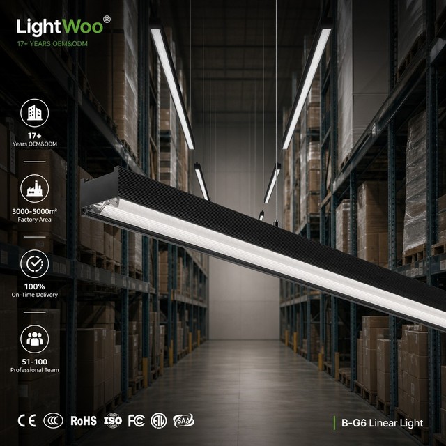 LED Hanging Lamp 1200mm 200lm/w GUR<19 Rectangular Pendant Lights Seamless Connection Linear Light for Supermarket Office Home