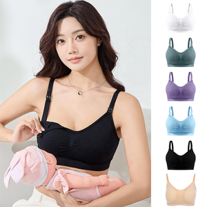 Soutien-Gorge d'Allaitement Double Sans Coutures Post-partum En Gros, avec Coussinets de Poitrine Respirants Amovibles et <span class=keywords><strong>Sous</strong></span>-Vêtements de Maternité 8888# - Product Image 2