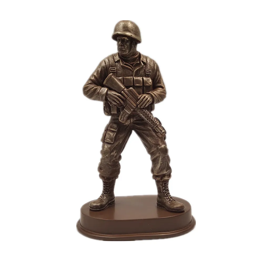 קר יצוק קר ברונזה נאמן חייל צבאי פסל patina דמות הצבא דקורטיבי פסל שולחן עבודה מקורה