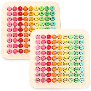 Jouet en blocs de bois pour bébé, jouets éducatifs en bois pour la mathématique, table de multiplication, blocs de puzzle pour enfants - Product Image 3