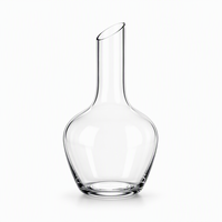 Carafe à vin en verre minimaliste avec bord coupé en biseau, carafe en cristal sans plomb, corps bombé, pichet pour vin rouge, bar à domicile