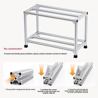 Rak Tangki Ikan Profil Aluminium Industri dengan Rangka Penyangga, Ukuran Dapat Disesuaikan, Ringan, dan Braket Dekoratif