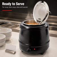 Marmite à soupe électrique commerciale 13L en acier inoxydable avec couvercle à charnière pour buffet, restaurant, traiteur, certifiée CE ETL