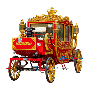 Calèches royales rouges de luxe à quatre roues à vendre / Calèche royale Victoria à chevaux à vendre - Product Image 4