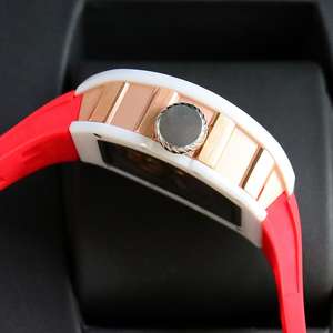 Nuevo Reloj Mecánico 2025 Rm con Caja de Cerámica Blanca en Forma de Barril, Esfera Esqueletizada, Diseño de Armadura Samurai y Tourbillon, Reloj de Pulsera Deportivo de Lujo - Product Image 3