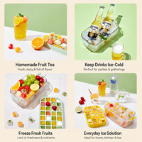 Bac à glaçons en plastique 56 compartiments avec couvercle, sans BPA, qualité alimentaire, réutilisable pour la maison, le bar, le congélateur et le stockage DIY