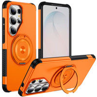 Coque de téléphone double couche TPU+PC pour Samsung S26 Ultra S25 S24 Plus avec anneau magnétique et béquille anti-chute