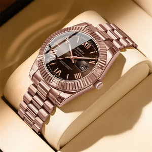 Montre Homme de Luxe 2678 en Acier Inoxydable Or Rose à <span class=keywords><strong>Quartz</strong></span>, Étanche 3 ATM, Aiguilles Lumineuses, Affichage de la Date - Product Image 2