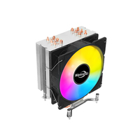 Refroidisseur de processeur en aluminium RGB à 6 caloducs, LED à spectre complet, roulement fluide, 26 dBA silencieux, 4 broches 5V PWM pour boîtier d'ordinateur Intel LGA2011