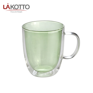 De borosilicato resistente al calor de vidrio de 530ml de <span class=keywords><strong>doble</strong></span> capa taza de color del trazador de líneas con taza de café de gran capacidad <span class=keywords><strong>doble</strong></span> pared de vidrio taza - Product Image 3