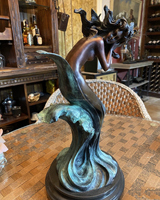 Bronze Fat Femelle Danse Sculpture Décoratif Femelle Statue En Métal Artisanat Produit