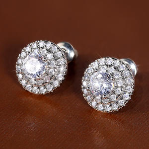 Orecchini E831 in Oro Bianco con Diamanti Taglio Brillante Rotondo, Stile Classico da Sposa per Donna - Product Image 5