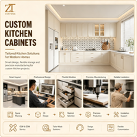 Fabrication OEM de meubles de cuisine minimalistes, système d'armoires en bois pour projets de cuisines résidentielles modernes