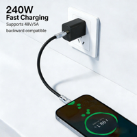 Cable de Carga Rápida USB-C a Tipo-C PD de 240W 5A con Núcleo de Cobre Puro y Revestimiento de Silicona para iPhone 17 y PC