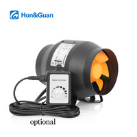 Ventilateur de gaine en ligne rond de 100 mm, moteur EC 100-240 V, conception de moteur à réaction à profil bas, contrôle de vitesse par potentiomètre PWM 0-10 V, ventilation