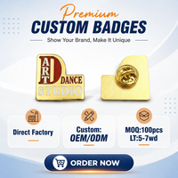 Badge personnalisé en métal plaqué or sablé avec logo |   Marque OEM JUNHUIDA, style artistique 2D pour broche, souvenir d'entreprise