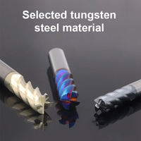Fraise à queue CNC en carbure nano bleu haute précision 65 degrés pour métaux, 4 cannelures, acier inoxydable 4/6/8mm ODM/OEM