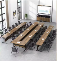 Mobilier de bureau Table pliante Modulaire en bois Pliable Ensemble de tables de conférence Table de salle de réunion et de formation