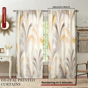 Nuove Tende e Drappeggi per Finestre e Porte con Stampa Digitale Personalizzata a Motivi Floreali, Stile Moderno per Soggiorno, Lavabili in Lavatrice - Product Image 4