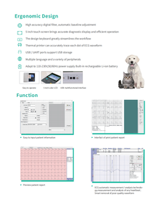 Monitores veterinarios para uso hospitalario de mascotas, máquina de ECG con 12 cables, fuente de energía eléctrica, electrocardiograma, cuidado de mascotas - Product Image 6