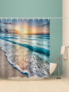 Juegos de baño modernos con impresión personalizada en 3D, poliéster impermeable con cortina de ducha y alfombras - Product Image 6