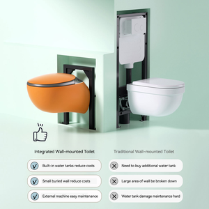 2026 WC intelligent sans réservoir mural, forme d'œuf colorée, avec capteur automatique, bidet tout-en-un, pour usage domestique, petites maisons et chambres - Product Image 6