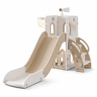 Toboggan multifonctionnel en PEHD pour enfants, équipement de jeu intérieur en plastique, maisonnette pour enfants avec balançoire