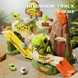 Set de Pista de Carreras de Dinosaurios EPT para Niños, Pista Deslizante por Gravedad con 4 Coches de Juguete, Set de Pista de Vehículos para Jugar en Interiores - Product Image 2