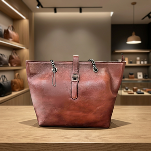 Sac à main pour femme en cuir véritable fait main, fermeture à glissière, pliable, sangle amovible, imperméable, grande capacité - Product Image 6
