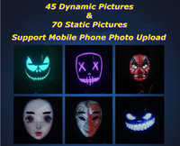 Máscara Brillante DIY con Control por Aplicación, Pantalla LED a Todo Color, Máscara Luminosa que Cambia de Expresión, Accesorios para Halloween, Festivales y Fiestas