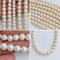 Collier de perles rondes d'eau douce naturelles blanches de qualité AA 7-8 mm, perles d'eau douce naturelles à prix avantageux